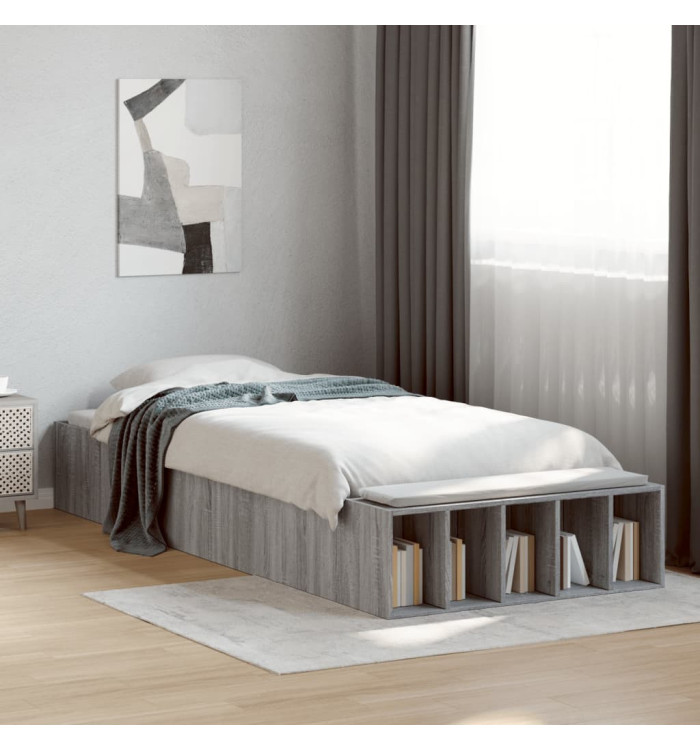 Cadre de lit sans matelas sonoma gris 75x190 cm | Mobilier & Déco