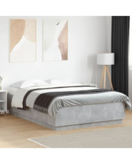 Cadre de lit sans matelas gris béton 120x200 cm | Mobilier & Déco