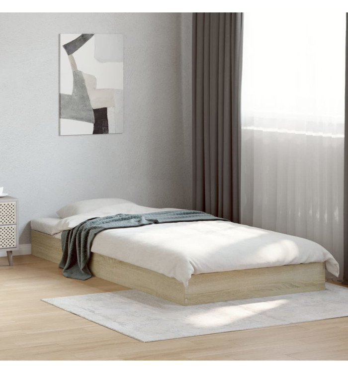 Cadre de lit sans matelas chêne sonoma 90x200 cm | Mobilier & Déco
