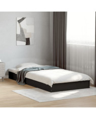 Cadre de lit sans matelas noir 75x190 cm bois ingénierie | Mobilier & Déco