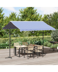 Auvent autoportant bleu et blanc 300x300 cm tissu et acier | Mobilier & Déco