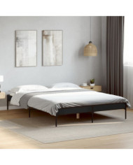 Cadre de lit sans matelas noir 140x200 cm | Mobilier & Déco