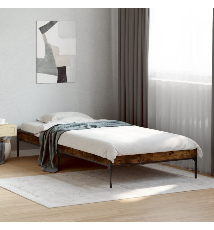 Cadre de lit sans matelas chêne fumé 100x200 cm | Mobilier & Déco