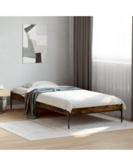 Cadre de lit sans matelas chêne fumé 100x200 cm | Mobilier & Déco