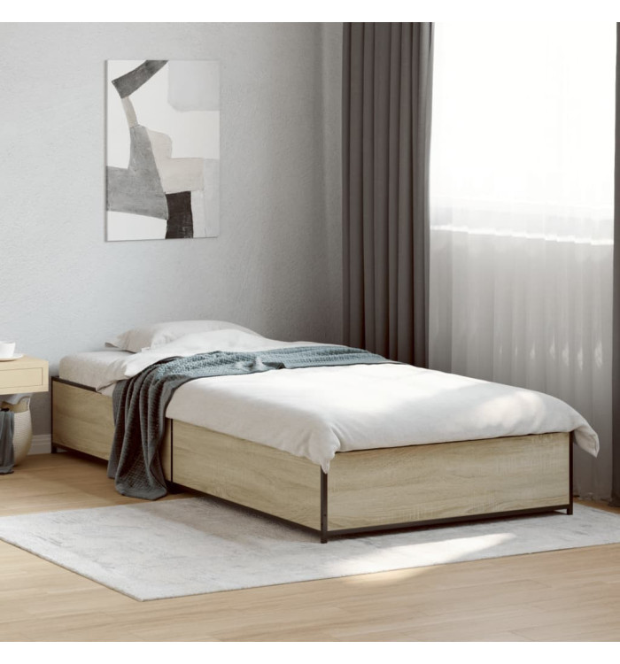 Cadre de lit sans matelas chêne sonoma 100x200 cm | Mobilier & Déco