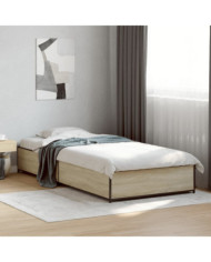 Cadre de lit sans matelas chêne sonoma 100x200 cm | Mobilier & Déco