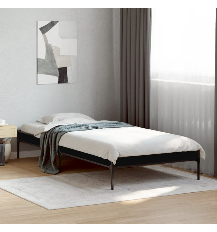 Cadre de lit sans matelas noir 75x190 cm | Mobilier & Déco