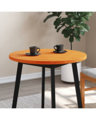 Dessus de table rond cire marron Ø70x2,5 cm bois de pin massif | Mobilier & Déco