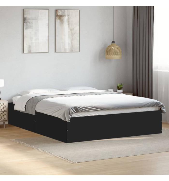 Cadre de lit sans matelas noir 150x200 cm | Mobilier & Déco