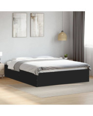 Cadre de lit sans matelas noir 150x200 cm | Mobilier & Déco
