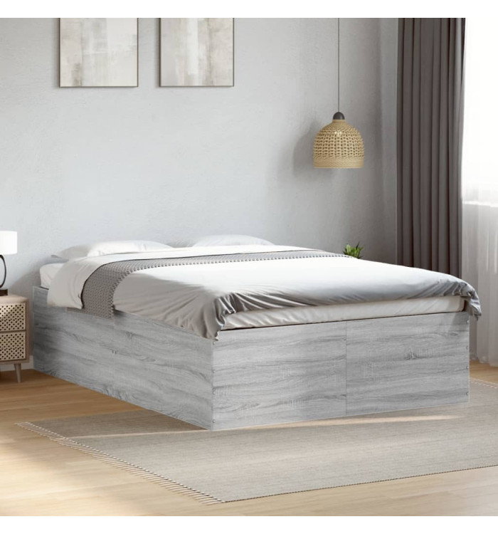 Cadre de lit sans matelas sonoma gris 135x190 cm | Mobilier & Déco