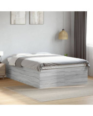 Cadre de lit sans matelas sonoma gris 135x190 cm | Mobilier & Déco