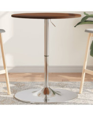 Table de bar marron foncé Ø60x89,5 cm bois massif de chêne | Mobilier & Déco