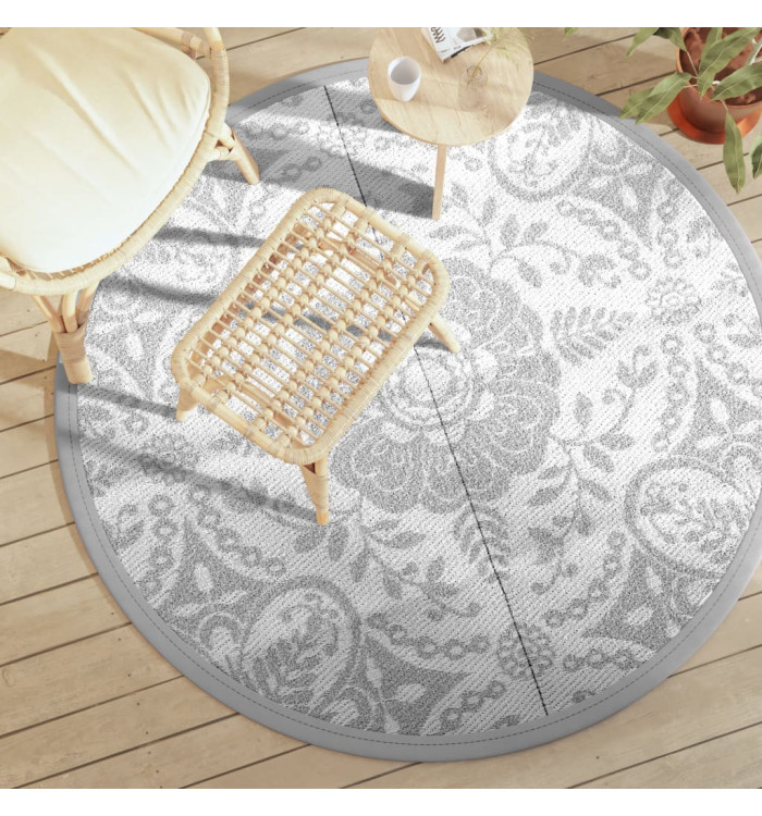 Tapis d'extérieur ARAKIL gris clair Ø160 cm PP | Mobilier & Déco