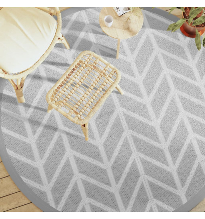 Tapis d'extérieur ARAKIL gris Ø200 cm PP | Mobilier & Déco
