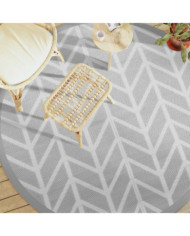 Tapis d'extérieur ARAKIL gris Ø200 cm PP | Mobilier & Déco
