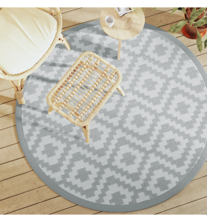 Tapis d'extérieur ARAKIL gris Ø160 cm PP | Mobilier & Déco