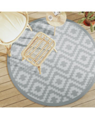 Tapis d'extérieur ARAKIL gris Ø160 cm PP | Mobilier & Déco