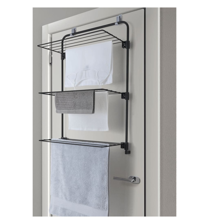 Metaltex Séchoir à linge suspendu Gale 11 m noir | Mobilier & Déco