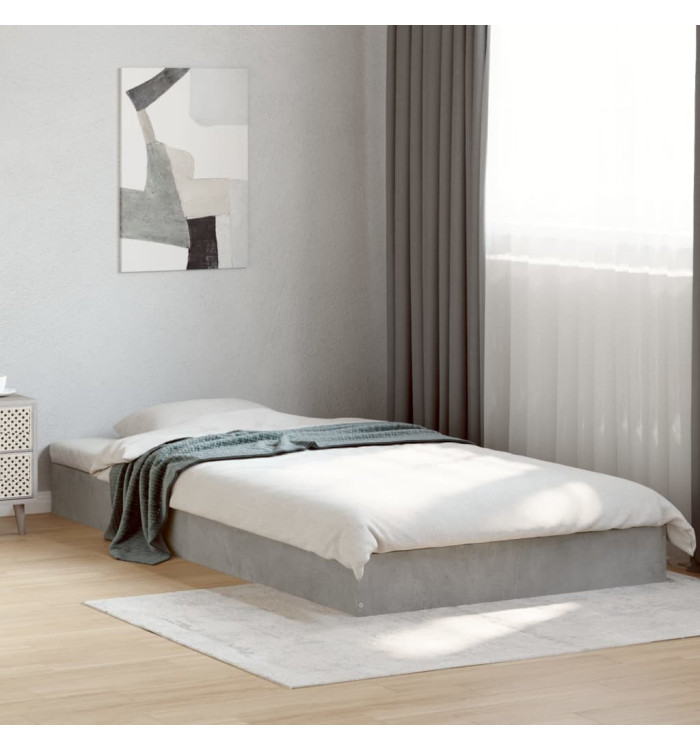 Cadre de lit sans matelas gris béton 100x200 cm | Mobilier & Déco