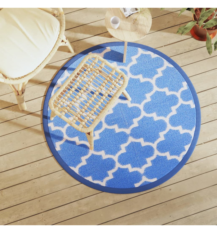 Tapis d'extérieur ARAKIL bleu Ø120 cm PP | Mobilier & Déco