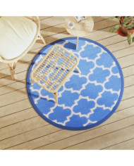 Tapis d'extérieur ARAKIL bleu Ø120 cm PP | Mobilier & Déco