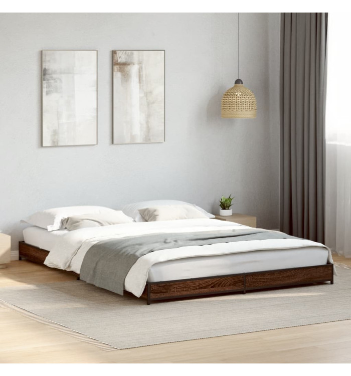 Cadre de lit sans matelas chêne marron 120x190 cm | Mobilier & Déco