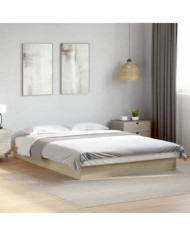 Cadre de lit sans matelas chêne sonoma 135x190 cm | Mobilier & Déco