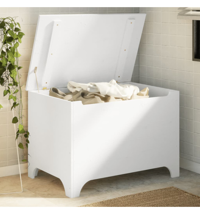 Boîte de rangement avec couvercle RANA blanc bois massif de pin | Mobilier & Déco