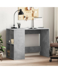 Bureau gris béton 102x50x75 cm bois d'ingénierie | Mobilier & Déco
