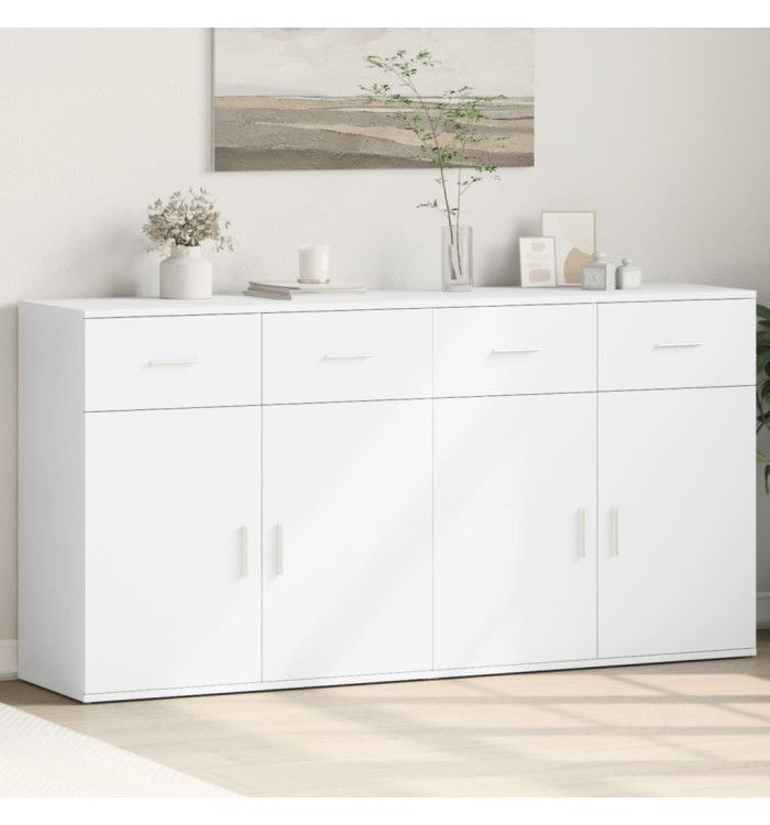 Buffets 2 pcs blanc 79x38x80 cm bois d’ingénierie | Mobilier & Déco