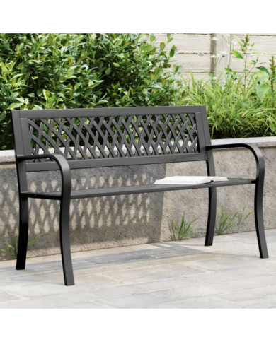 Banc de jardin Noir 120 cm Acier | Mobilier & Déco