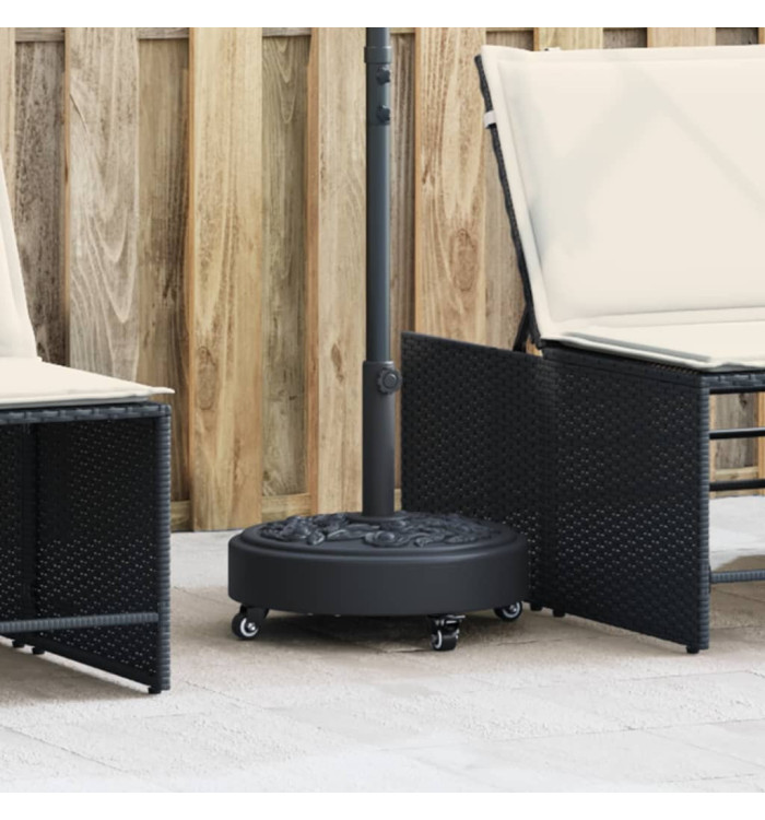 Base de parasol avec roues pour mâts Ø38 / 48 mm 27 kg rond | Mobilier & Déco