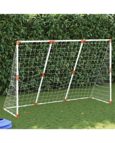 But de football pour enfants avec ballons 2 en 1 blanc | Mobilier & Déco