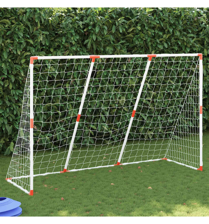 But de football pour enfants avec ballons 2 en 1 blanc | Mobilier & Déco