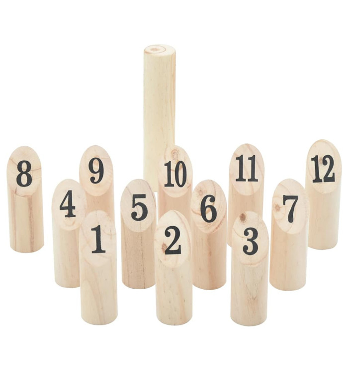 Ensemble de jeu Number Kubb 13 pcs sac de transport pin massif | Mobilier & Déco