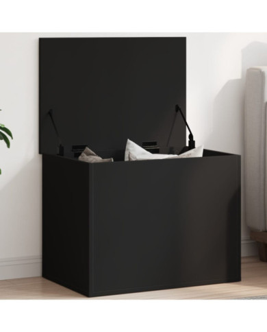 Boîte de rangement noir 60x42x46 cm bois d'ingénierie | Mobilier & Déco