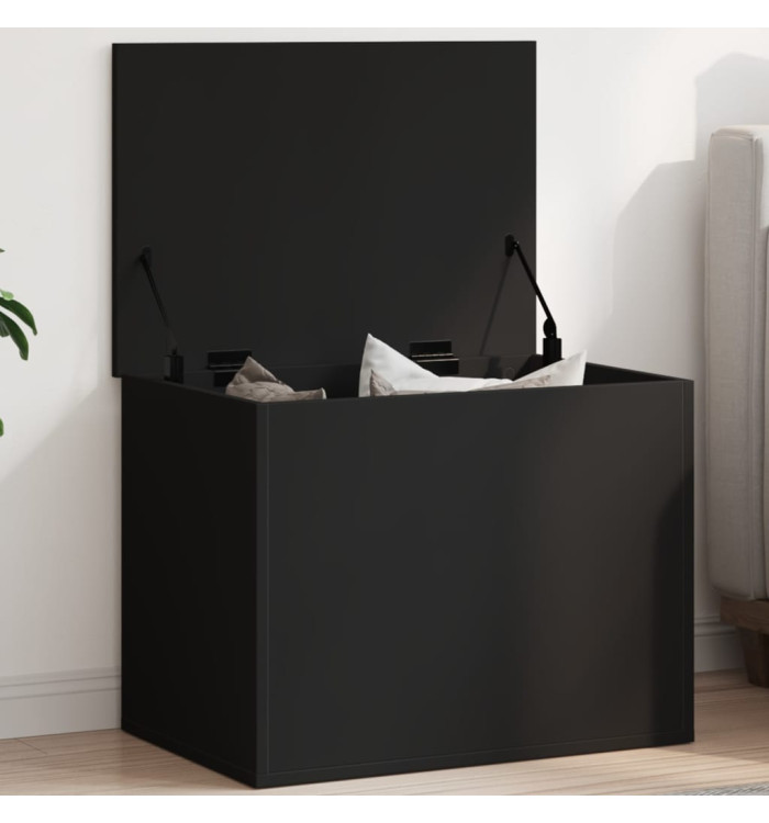 Boîte de rangement noir 60x42x46 cm bois d'ingénierie | Mobilier & Déco