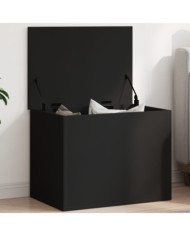Boîte de rangement noir 60x42x46 cm bois d'ingénierie | Mobilier & Déco