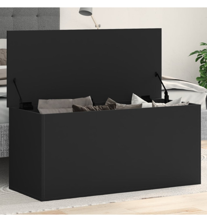 Boîte de rangement noir 100x42x46 cm bois d'ingénierie | Mobilier & Déco