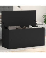 Boîte de rangement noir 100x42x46 cm bois d'ingénierie | Mobilier & Déco