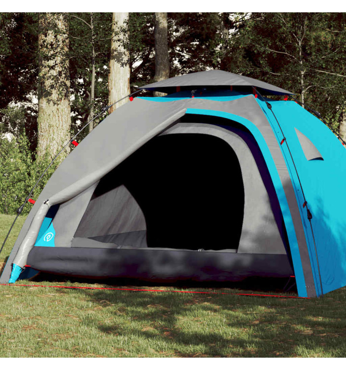 Tente de camping à dôme 4 personnes bleu libération rapide | Mobilier & Déco