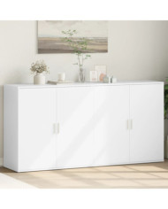 Buffets 2 pcs blanc 79x38x80 cm bois d’ingénierie | Mobilier & Déco