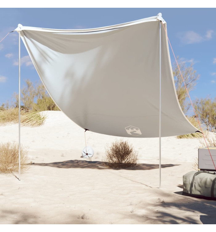 Auvent de plage avec ancres de sable gris 214x236 cm | Mobilier & Déco