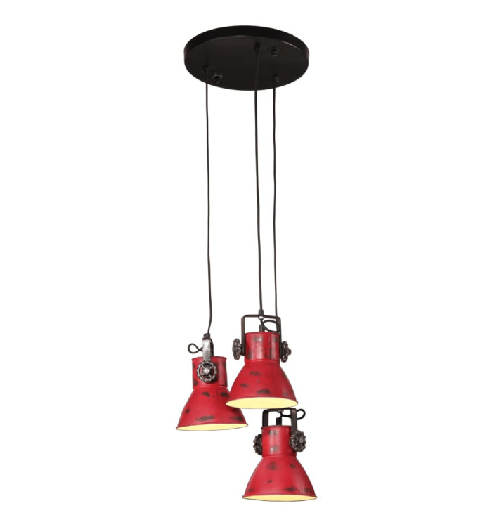 Lampe suspendue 25 W rouge délavé 30x30x100 cm E27 | Mobilier & Déco