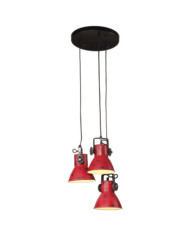 Lampe suspendue 25 W rouge délavé 30x30x100 cm E27 | Mobilier & Déco