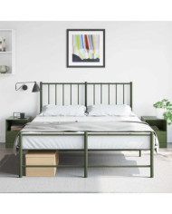 Tables de chevet 2 pcs vert olive 34,5x39x44 cm acier | Mobilier & Déco