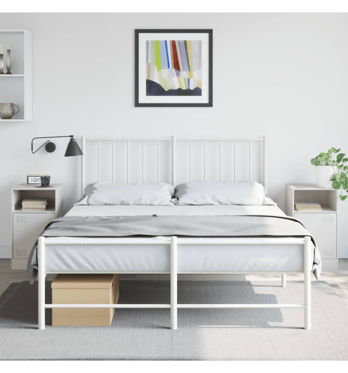 Tables de chevet 2 pcs blanc 34,5x39x62 cm acier | Mobilier & Déco