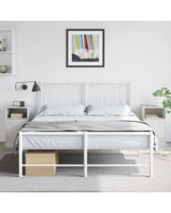 Tables de chevet 2 pcs blanc 34,5x39x62 cm acier | Mobilier & Déco
