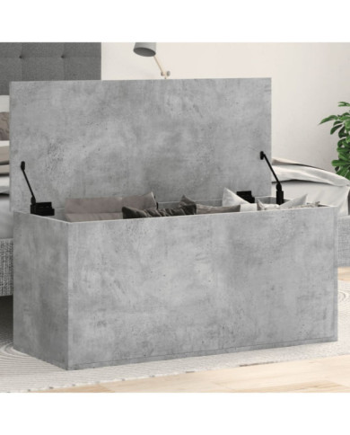Boîte de rangement gris béton 100x42x46 cm bois d'ingénierie | Mobilier & Déco